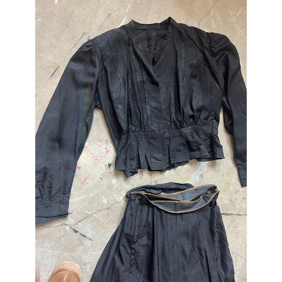 Vintage Antique 1809s Set Skirt Top, Black, Victorian, Victorian Gothic Funeral - Picture 14 of 16